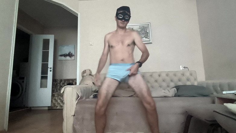 webcamboy98: Maskierter junge schüttelt einen schwanz