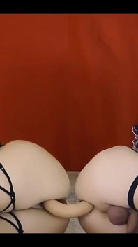 Watch Me and My Sissy Play with a Double Dildo