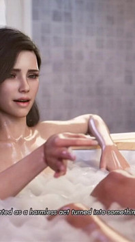 Mme Denvers 02 - Il regarde sa propriétaire sexy prendre un bain et se faire prendre - jeu porno hentai en 3D