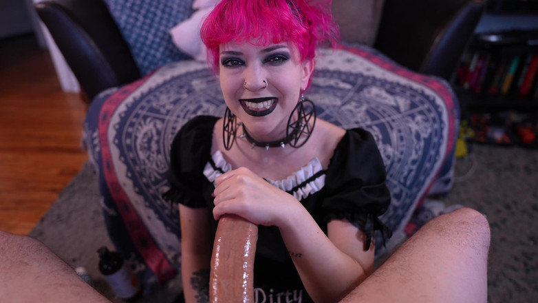 lilredvelvettt: Goth Maid Femdom Handjob