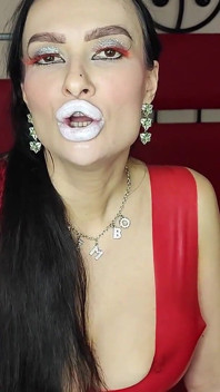 Son môi trắng người Pháp hôn từ bimbo cao su hoàn hảo