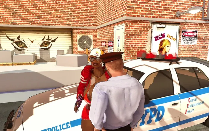 denisporco animation: Perverted Cop and Ebony Big Breast Boubble Butt Girl