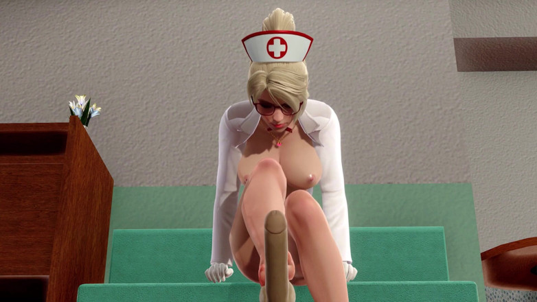 Waifu club 3D: Mercy footjob your cock POV