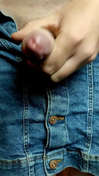 Sara B: Jerk and cum in jeans skirt