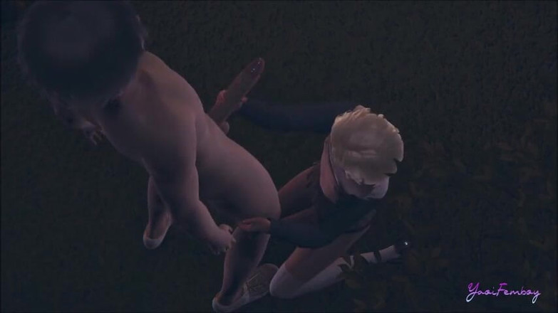 Yaoitube: Yaoi femboy otsuke - ngocok kontol dan dientot di depan pintu...