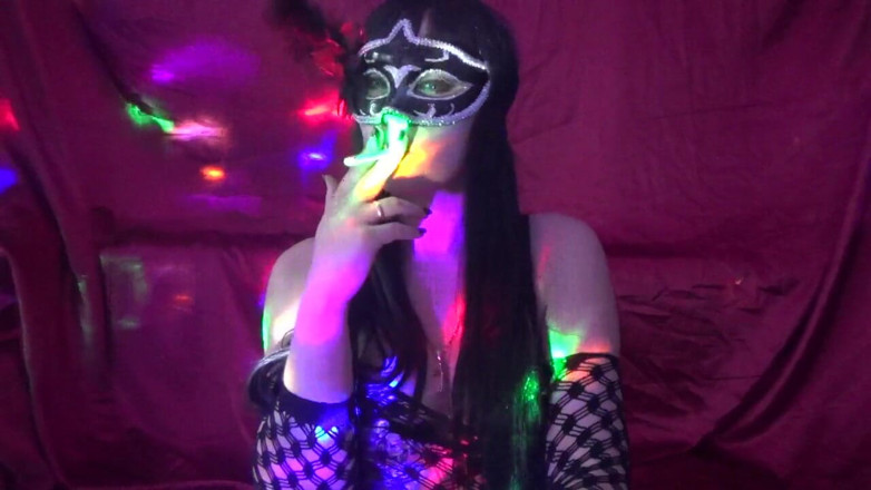 Goddess Misha Goldy: JOI in mask and sexy lingeria with cum countdown