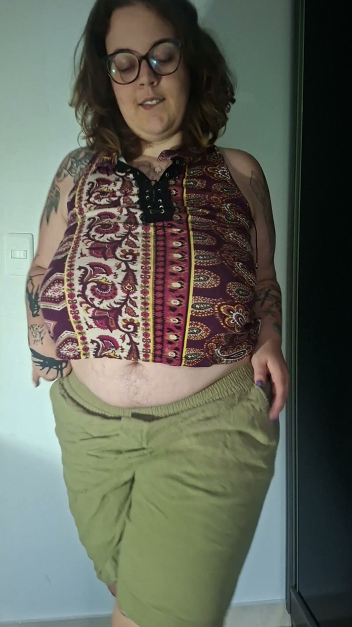 alucidfever: Chubby Nerd Strips for You (beautiful Saggy Tits)