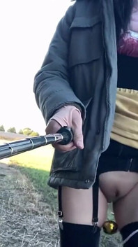 Self-training No. 38: Daily Tucked Pussy Exposure Walk