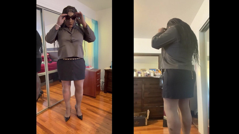 Deanna Doll: Black Babe Danae in Bossy Business Dress Outfit