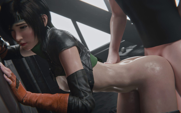 Orlikx: Yuffie final fantasy 7 doggystyle dicker arschfick mit creampie - enge muschi 3D...