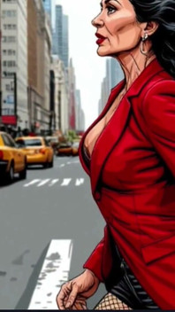 Puta tesuda recebe sua dose de prazer sexual em um táxi Cartoon Comic