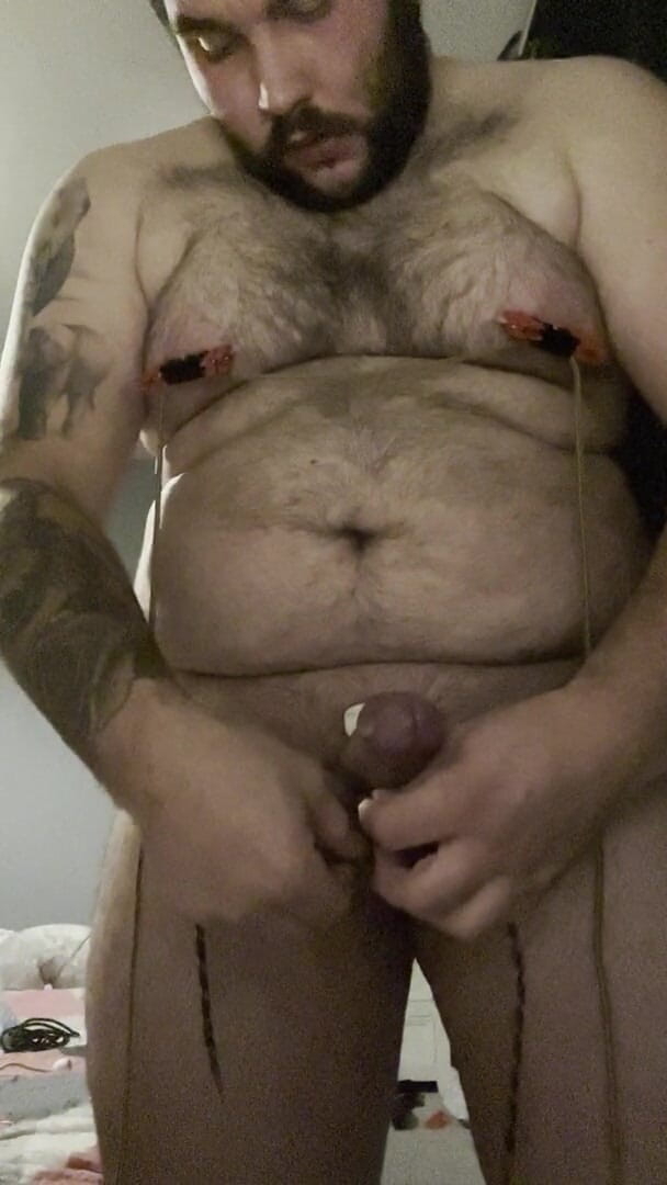 Shaun Cbt: Cock and Ball Bondage with Swimsuit and Nipple Clamps