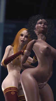 Bilim kurgu asansörü. Ateşli 3 boyutlu yarak-kız uzay istasyonunda seksi siyah travestiyi sikiyor
