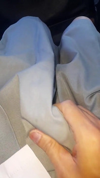 Asian Crossdresser Cum Wearing Grey School Girl Uniform