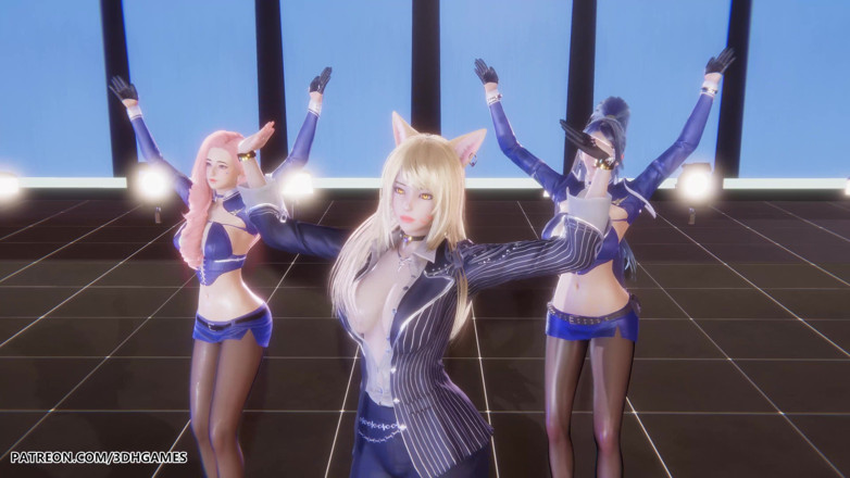 3D-Hentai Games: Dua kali - Cakap Ahri Seraphine Kaisa Sexy Striptis Liga Legenda...