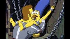 Octopussy Lovers Club: 체인의 창녀는 그의 정액에 에로틱한 판타지를 취합니다. 심슨 가족의 만화 패러디