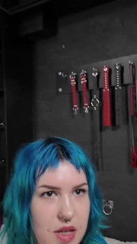 Tattooed Blue Hair Babe Wants Your Attention - Powerful Magic Wand Orgasm on Camera