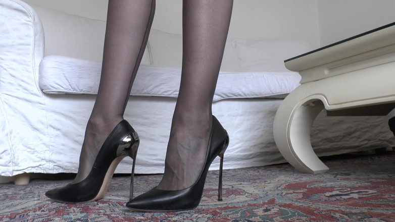 Lady Victoria Valente: Exciting New Seamed Stockings and Metal-heeled High Heels - JOI with...