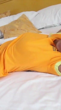 A sexy Asian flight attendant fucks on her layover
