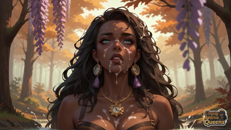 Ebony Anime Queens: Ebony Queen's Forest Lízání nejžhavější podzimní kočky! XXX, Sex, Poprvé,...