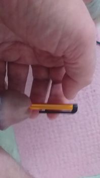 Daddy Stands on the Toilet and Plays with His Penis but a Pen