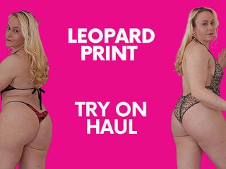 Michellexm: Leopard lingerie try on haul with Michellexm