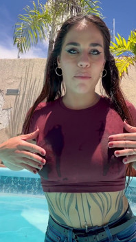 Wet Poolside Tease with April Big Ass