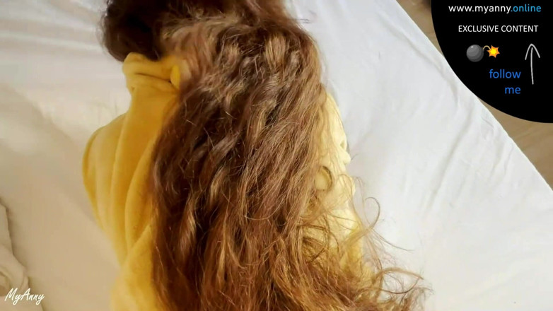 MyAnny: Fuck his cute girlfriend in bear pajamas in the morning...