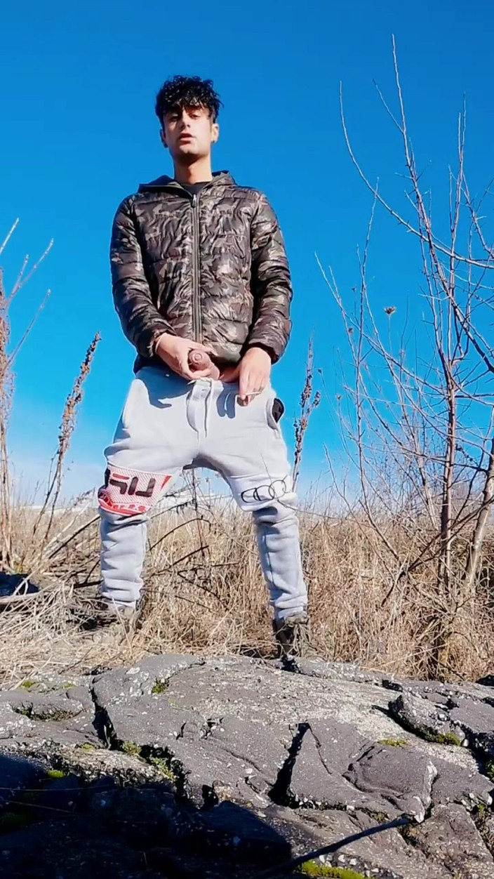 Idmir Sugary: Slow Motion Jerk off Outdoor While Smoking Cigarette