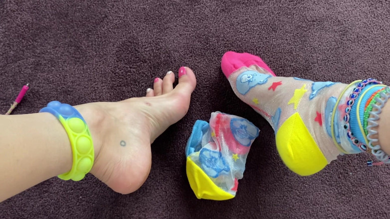 Nali Marie: POV Sniffing My Mesh Silky Socks Right off My Feet