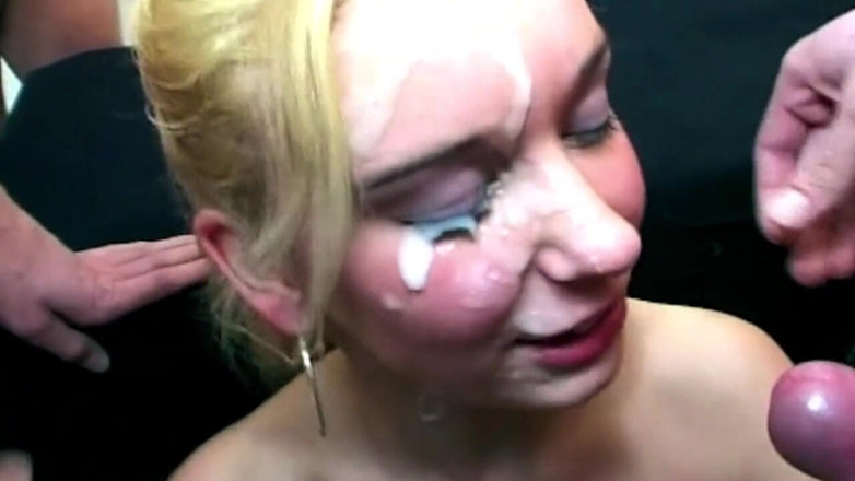 NAUGHTYPOLSKA: Cum Dripping Gangbang Slut Licks Ass and Swallows Loads