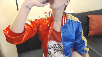 Abby Anna: Harley Quinn burping tease