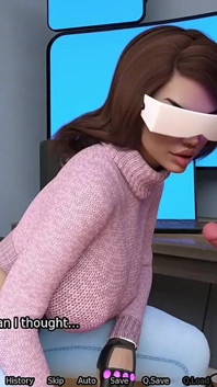 Mẹ kế thổi kèn cho tôi trong khi đeo bộ đầu VR - trò chơi sexbot # 26