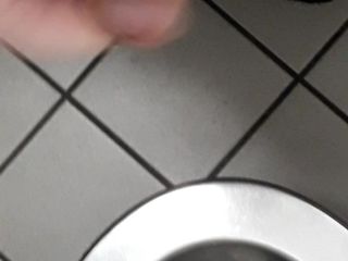 The Bavarian one: Playing with cock in a public toilet