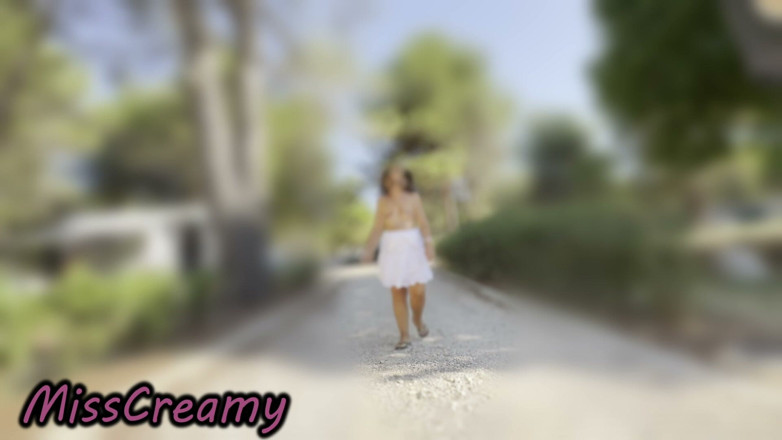 Miss Creamy: Exhibitionist Teacher Risky Tits Flash Naked Walk Public Streets France...