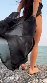 Hottie in Black Long Dress Will Make You Happy