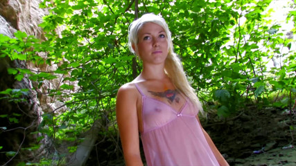 Femdom Sex: Blond slut fucking and facial in forest