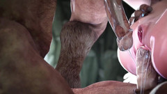 Game of Lust 3D: Sexy bisexuální anální dp orgie Amelia se 3 Satyry