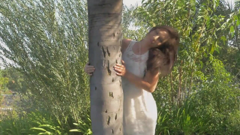 XTime Vod: Sexy long hair girl masturbation in the garden