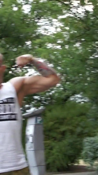 Three Blokes Compare Strength in Arm Wrestle
