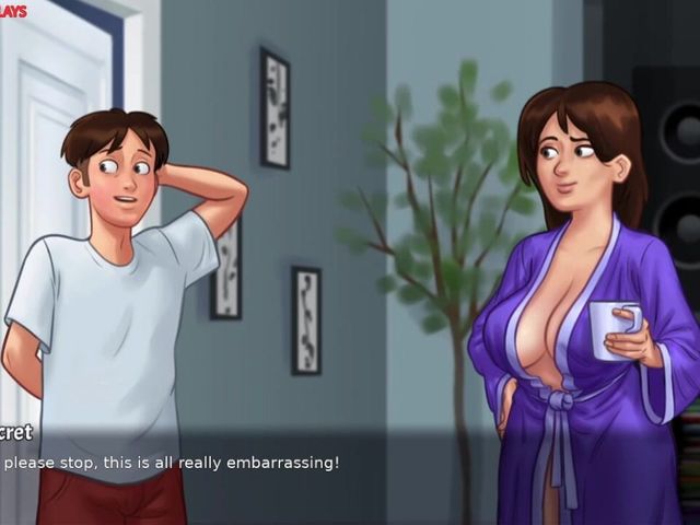 MILF Landlady Caught Him Jerking off to Her Panties, MILF Caught Him Sniffing Her Panties - Summertime Saga 07 (Naughty gameplays)