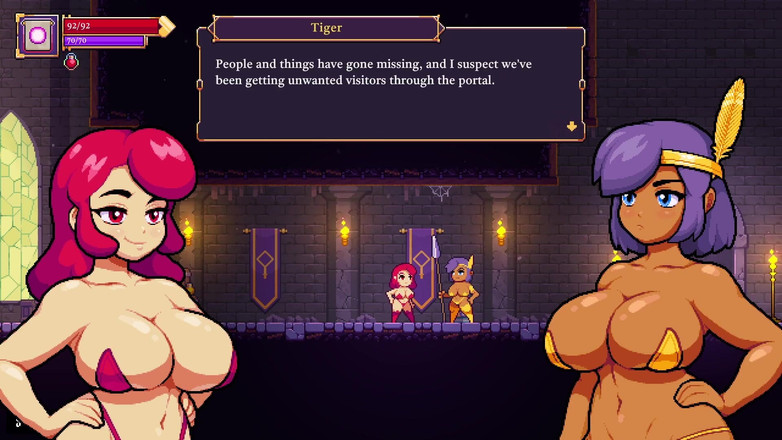 LewdArcade: Игра с скроллером scarlet Maiden на стороне [часть 01] Мини-секс-игра [18+] порно-игра