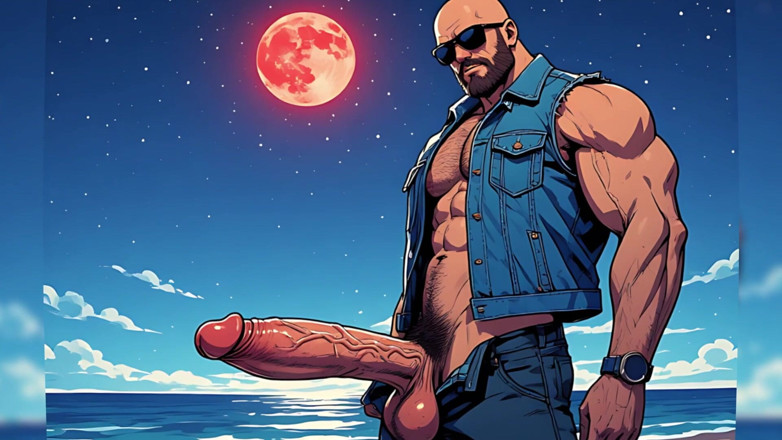Erotic Man: Cocks Out at Beach (ai)