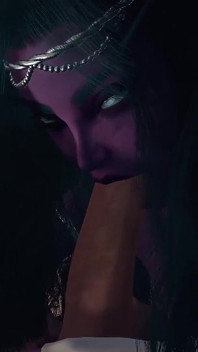 Night Elf Princess Give You a Blowjob in the Garden POV 3D Porn