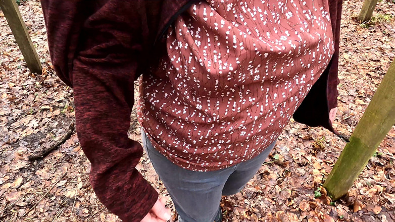 Bouncy Tits Action: Naked Torso in the Forest