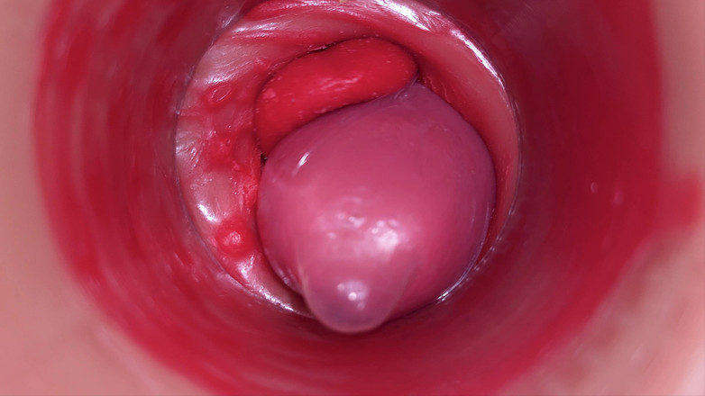 Creme sperm: Inside a Camgirl Cervix POV Camera in Vagina with Big...