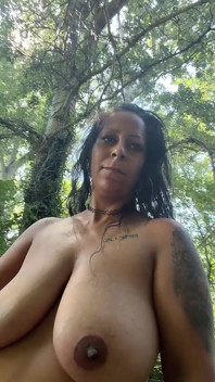 Risky Nude Walking in the Forest
