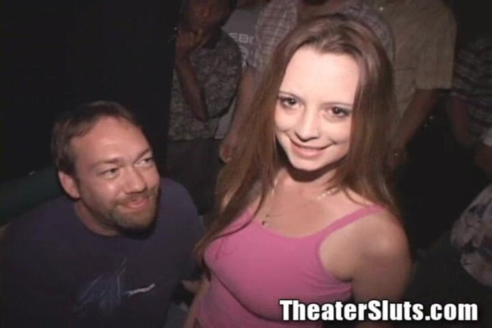 Theater Sluts: Anal Teen Pretty Girl Gangfucked in Porno Theater Ass Fucking...