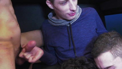 INTERRACIAL BAREBACK SEX: Amazign gang bang in bus oin the road in Paris 2