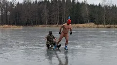 Dray slav på isen
